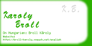 karoly broll business card